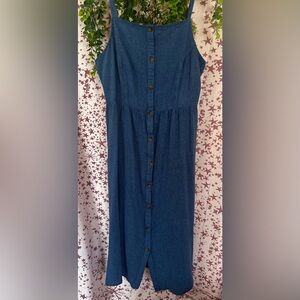 Old Navy Blue Midi Button-Front Dress